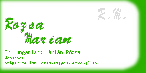rozsa marian business card