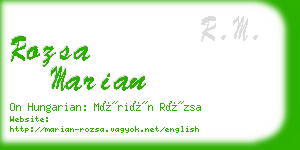 rozsa marian business card